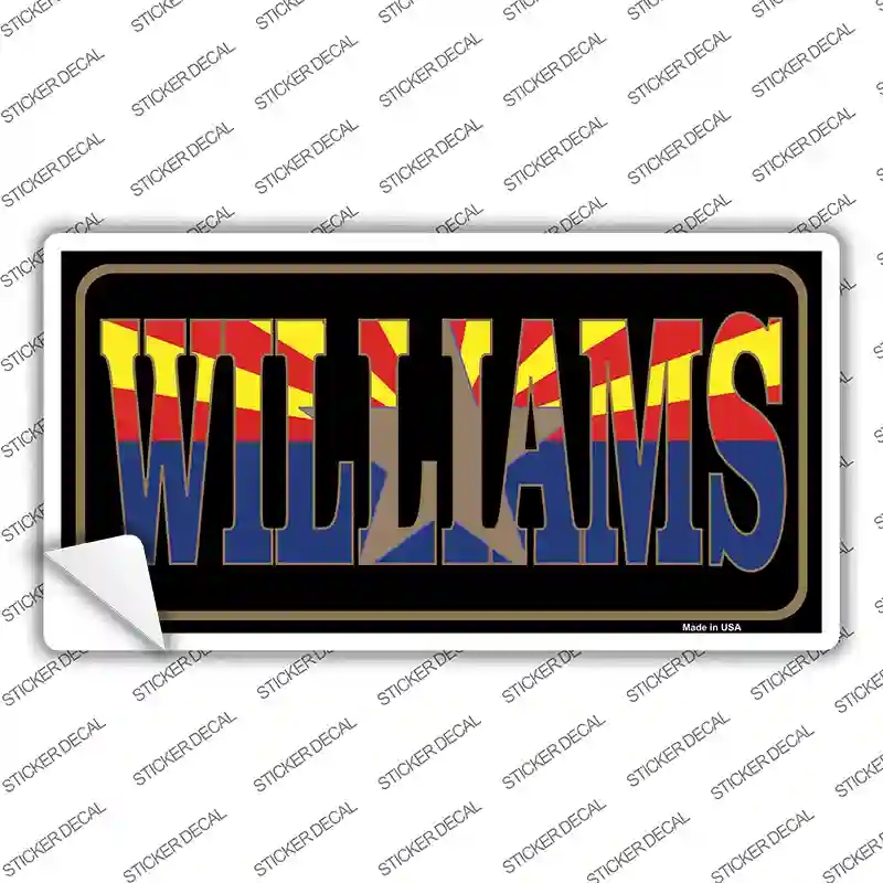 LP-1474s-L Williams Arizona State Flag Novelty Sticker Decal - Large