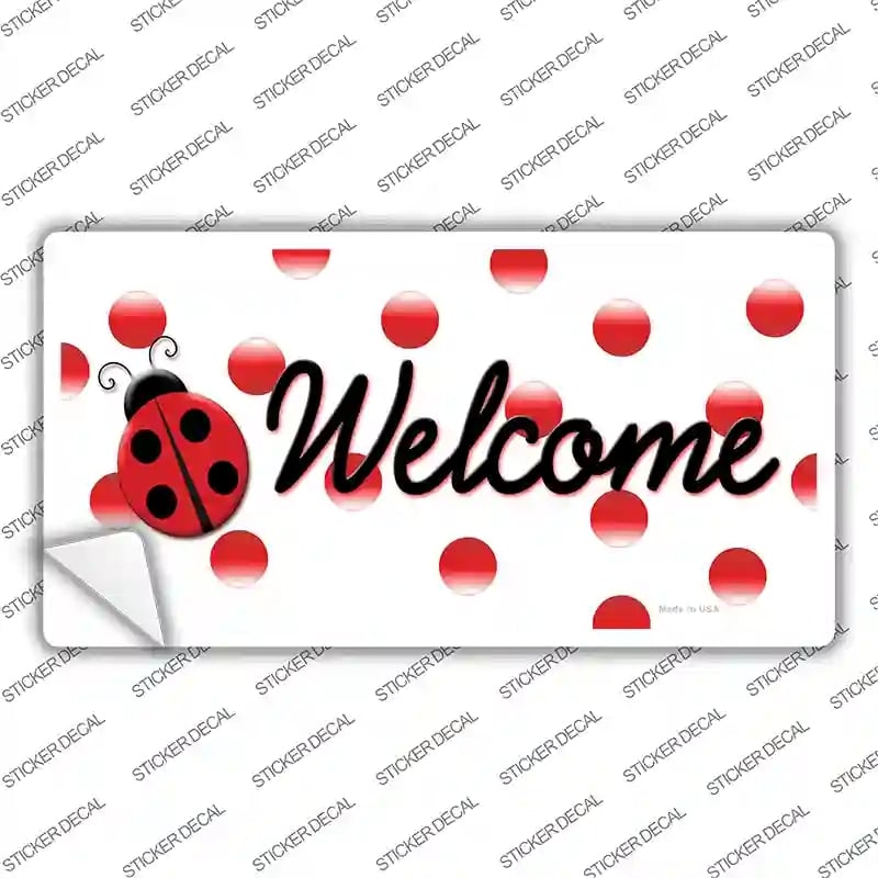 LP-11726s-S Welcome Ladybug Novelty Sticker Decal - Small