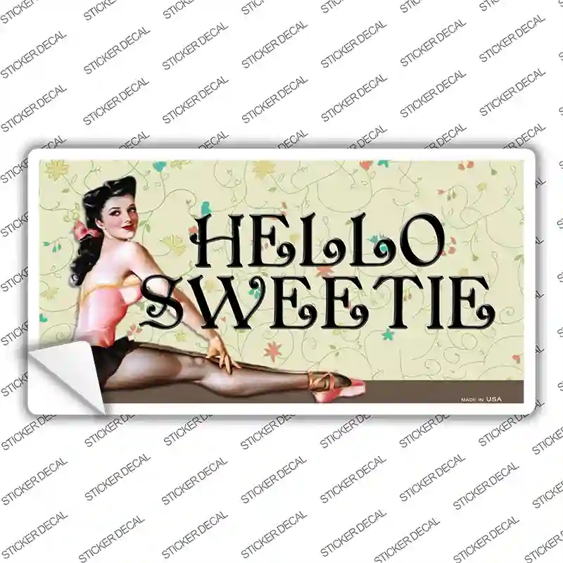 LP-11780s-S Hello Sweetie Vine Pinup Novelty Sticker Decal - Small