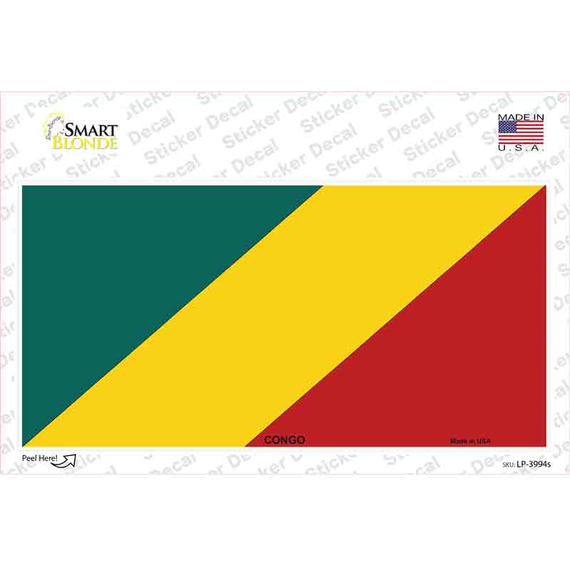 LP-3994s-M Congo Flag Novelty Sticker Decal - Medium