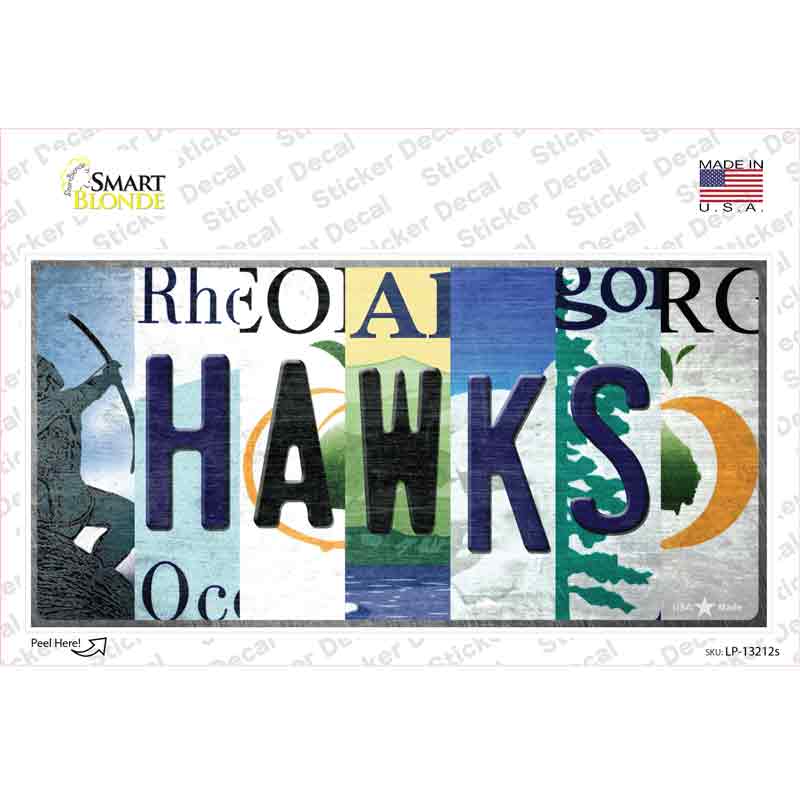 LP-13212s-M Hawks Strip Art Novelty Sticker Decal - Medium