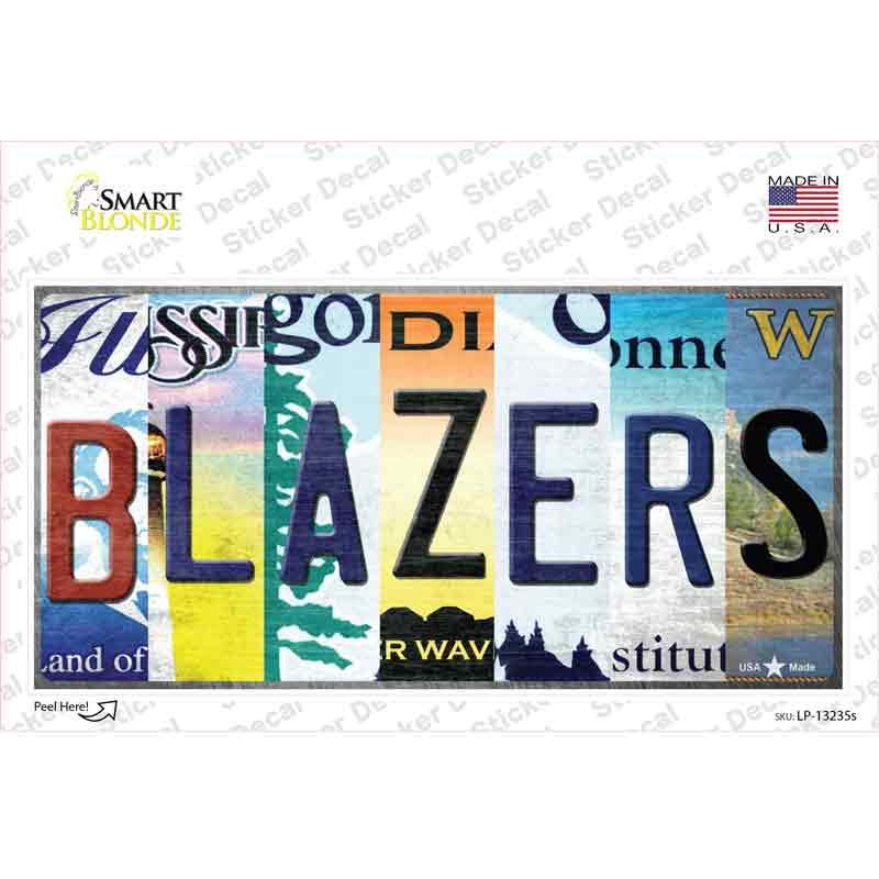 LP-13235s-M Blazers Strip Art Novelty Sticker Decal - Medium
