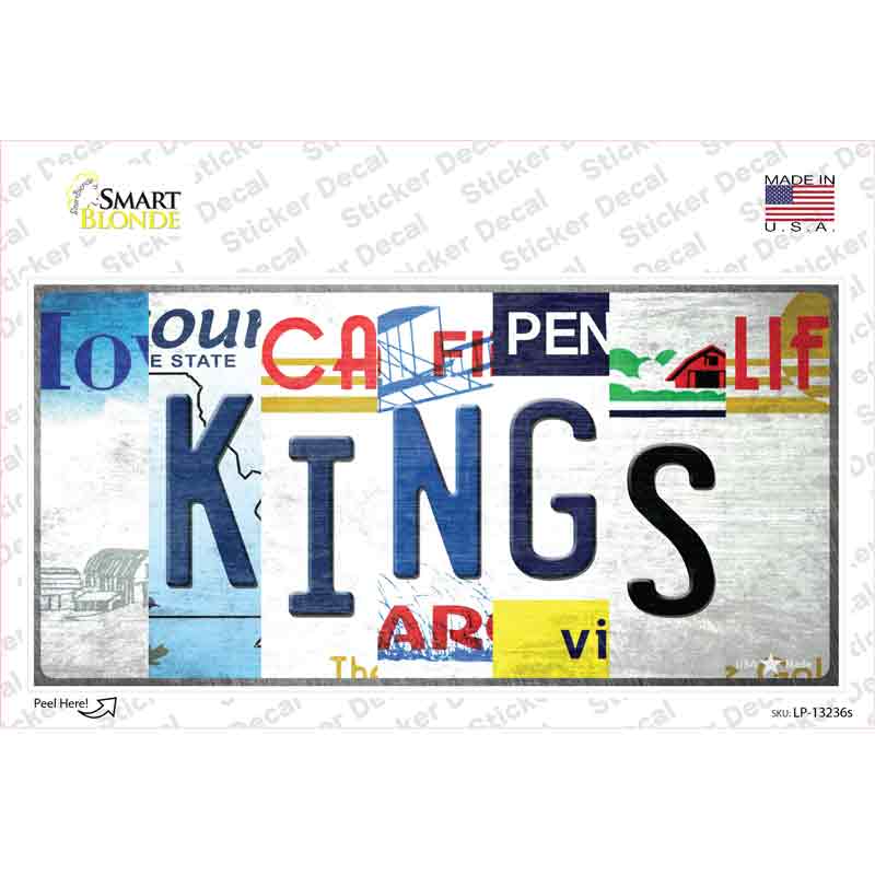 LP-13236s-M Kings Strip Art Novelty Sticker Decal - Medium