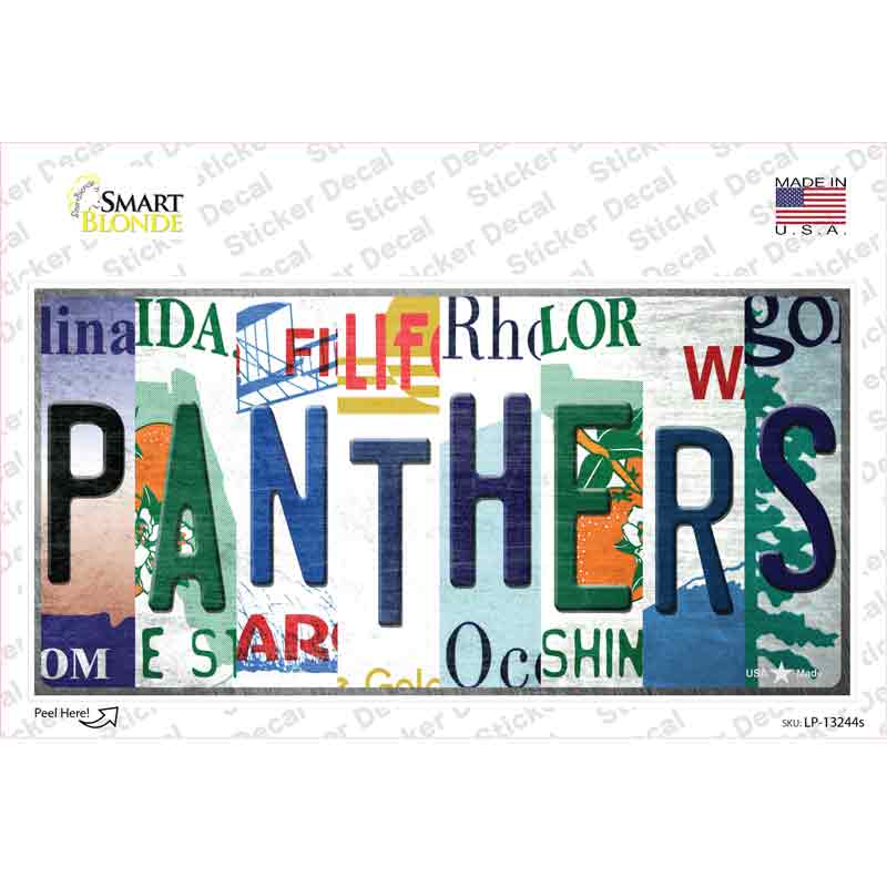 LP-13244s-M Panthers Florida Strip Art Novelty Sticker Decal - Medium