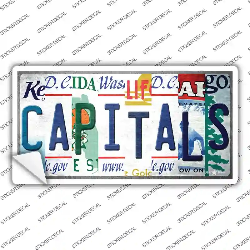 LP-13254s-XL Capitals Strip Art Novelty Sticker Decal - Extra Large