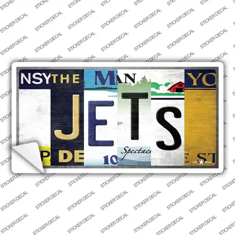 LP-13255s-L Jets Strip Art Novelty Sticker Decal - Large
