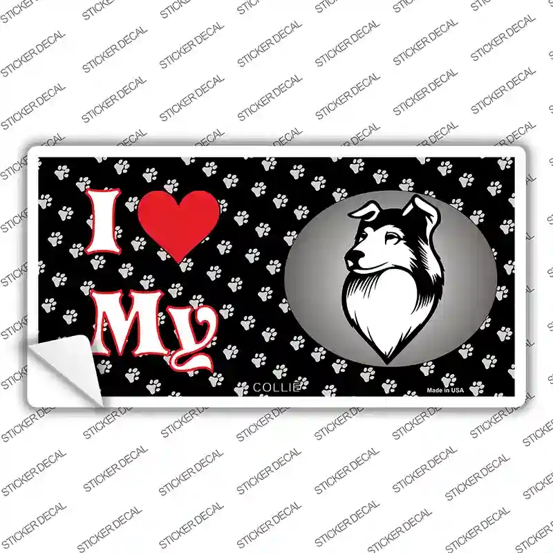 LP-3904s-S I Love My Collie Novelty Sticker Decal - Small