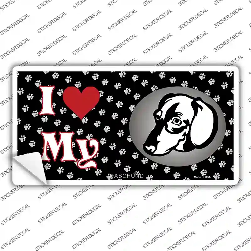LP-3905s-S I Love My Daschund Novelty Sticker Decal - Small