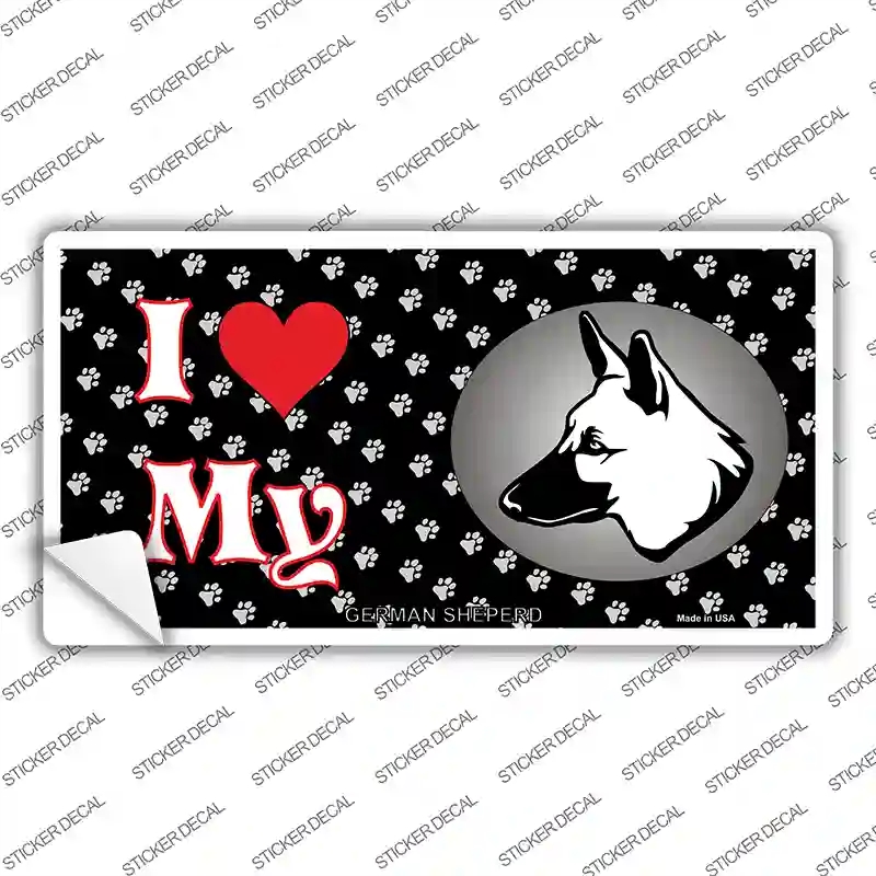 LP-3907s-S I Love My German Shepherd Novelty Sticker Decal - Small