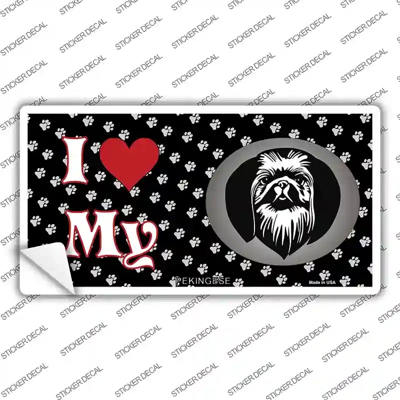 LP-3920s-L I Love My Pekingese Novelty Sticker Decal - Large