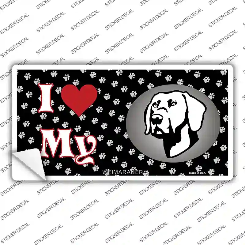 LP-3932s-S I Love My Weimaraner Novelty Sticker Decal - Small