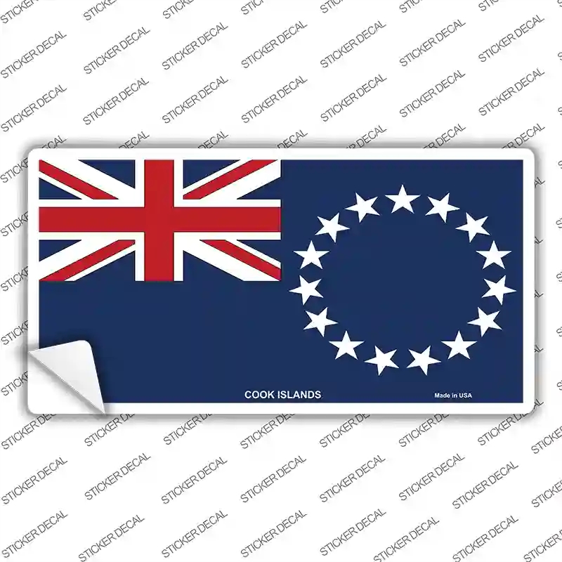 LP-3999s-S Cook Island Flag Novelty Sticker Decal - Small