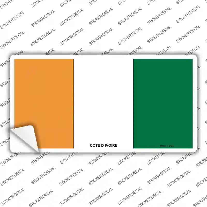 LP-4000s-L Cote D Ivoire Flag Novelty Sticker Decal - Large
