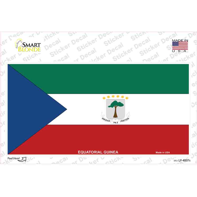 LP-4007s-M Equatorial Guinea Flag Novelty Sticker Decal - Medium