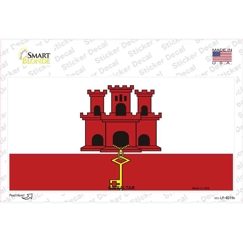 LP-4019s-M Gibraltar Flag Novelty Sticker Decal - Medium