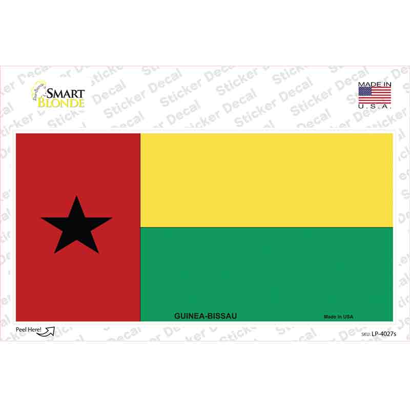 LP-4027s-M Guinea-Bissau Flag Novelty Sticker Decal - Medium