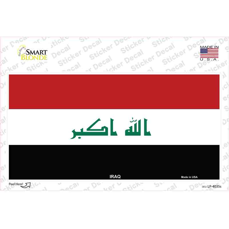 LP-4035s-M Iraq Flag Novelty Sticker Decal - Medium