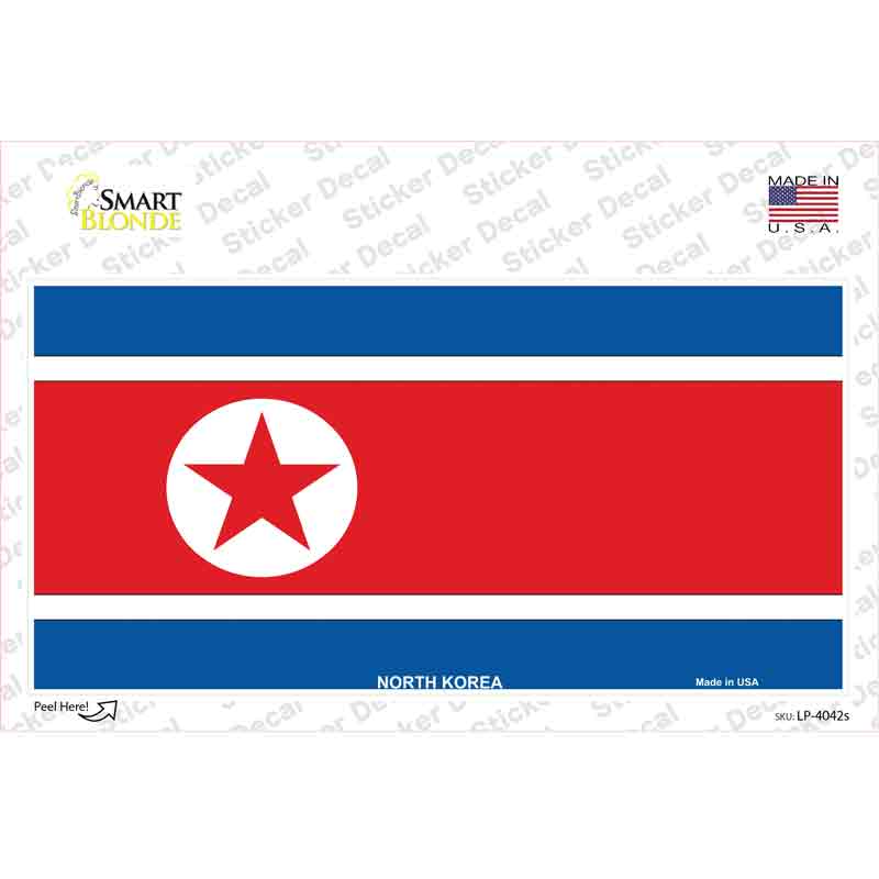 LP-4042s-M North Korea Flag Novelty Sticker Decal - Medium