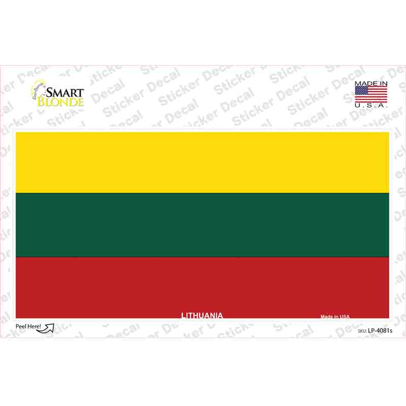 LP-4081s-M Lithuania Flag Novelty Sticker Decal - Medium