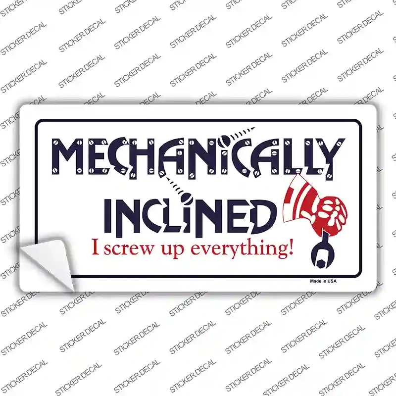 LP-408s-S Mechanically Inclined Novelty Sticker Decal - Small