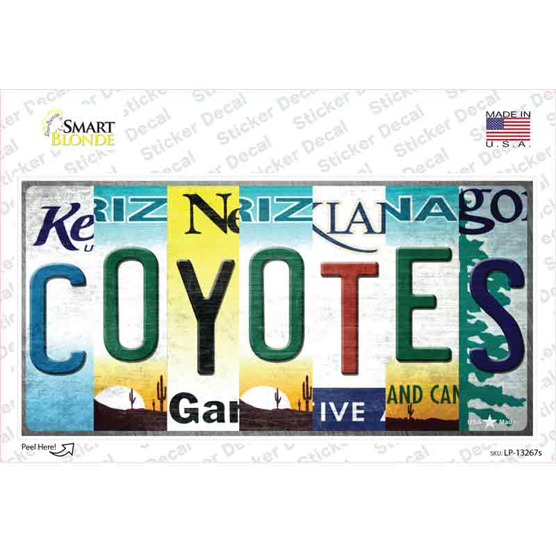 LP-13267s-M Coyotes Strip Art Novelty Sticker Decal - Medium