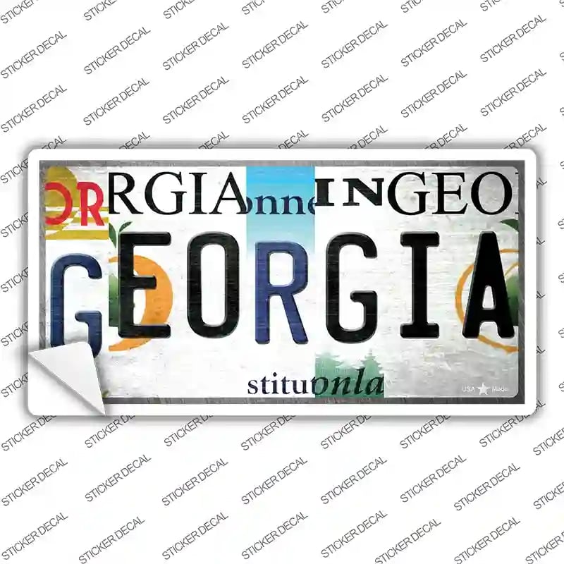 LP-13279s-S Georgia Strip Art Novelty Sticker Decal - Small