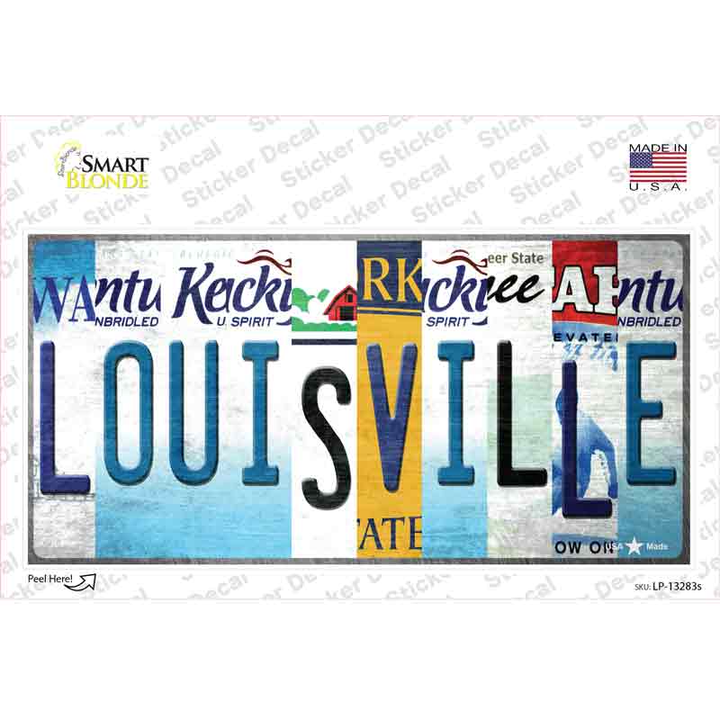 LP-13283s-M Louisville Strip Art Novelty Sticker Decal - Medium