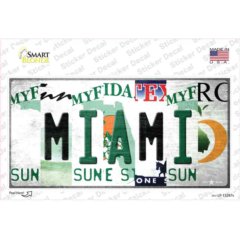 LP-13287s-M Miami Strip Art Novelty Sticker Decal - Medium