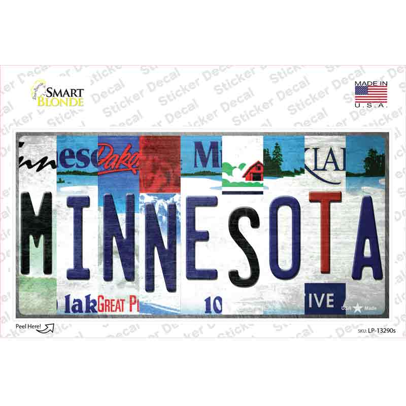 LP-13290s-M Minnesota Strip Art Novelty Sticker Decal - Medium