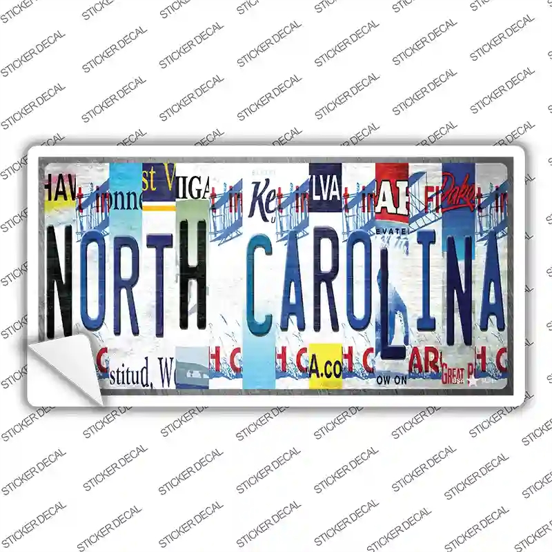 LP-13302s-S North Carolina Strip Art Novelty Sticker Decal - Small