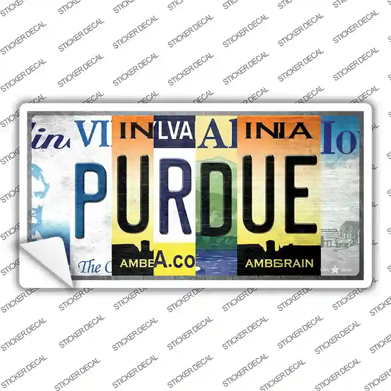 LP-13307s-S Purdue Strip Art Novelty Sticker Decal - Small
