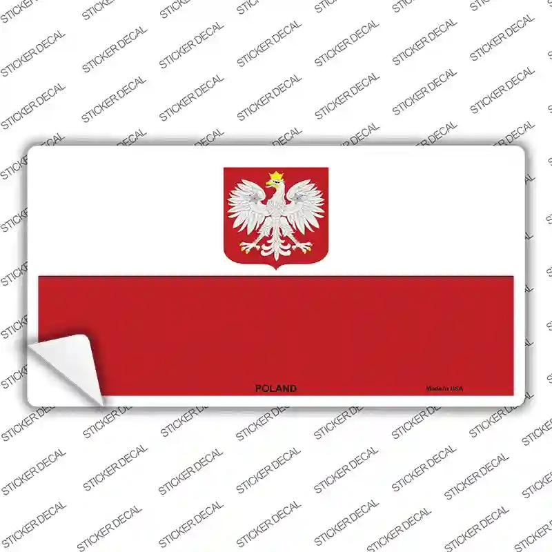 LP-3946s-L Poland Eagle Flag Novelty Sticker Decal - Large