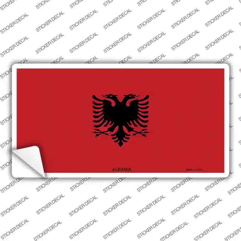 LP-3953s-L Albania Flag Novelty Sticker Decal - Large