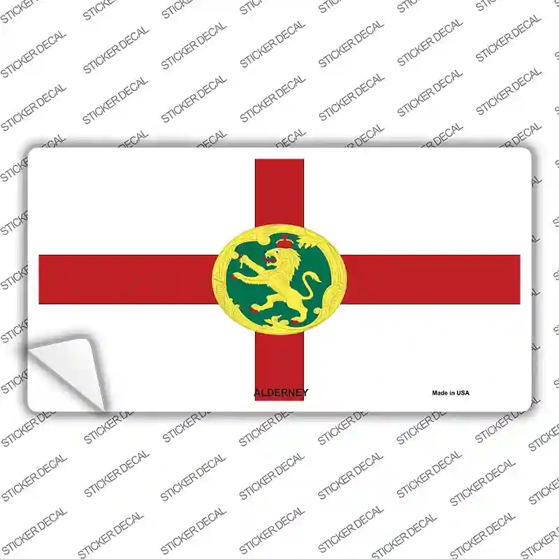 LP-3954s-S Alderney Flag Novelty Sticker Decal - Small