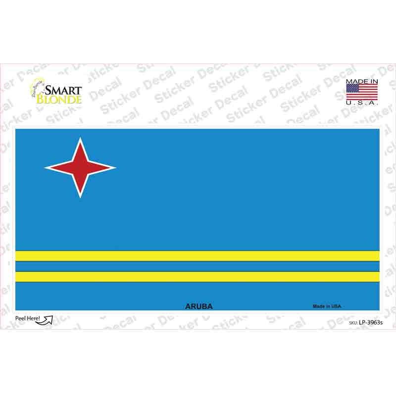 LP-3963s-M Aruba Flag Novelty Sticker Decal - Medium