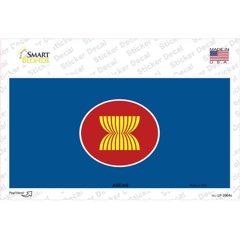 LP-3964s-M Asean Flag Novelty Sticker Decal - Medium