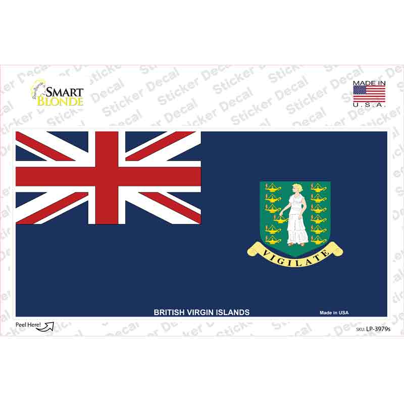 LP-3979s-M British Virgin Islands Flag Novelty Sticker Decal - Medium