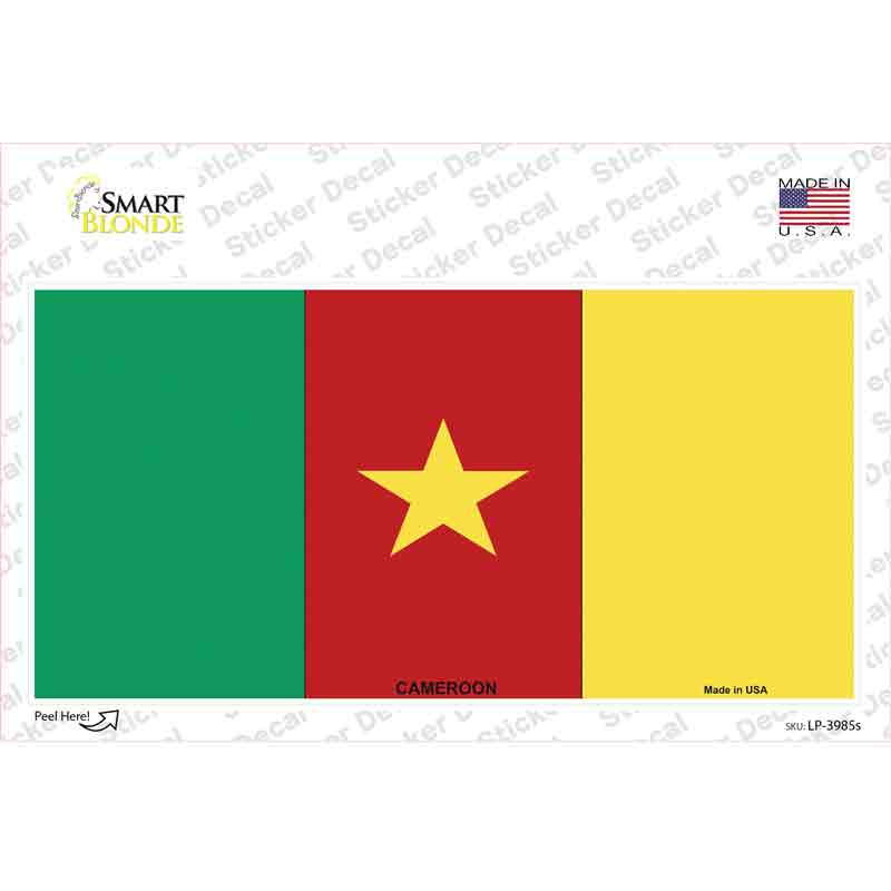 LP-3985s-M Cameroon Flag Novelty Sticker Decal - Medium