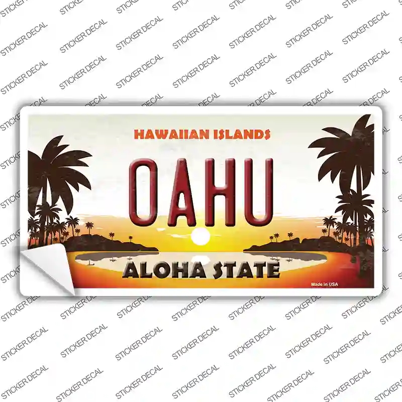 LP-7837s-S Oahu Hawaiian Islands Novelty Sticker Decal - Small
