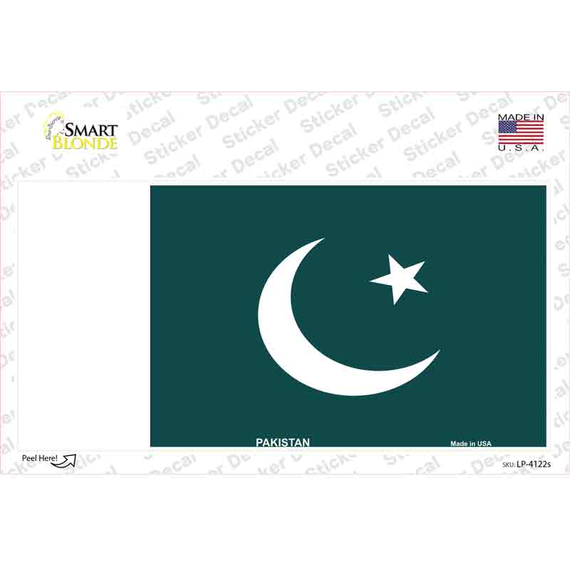 LP-4122s-M Pakistan Flag Novelty Sticker Decal - Medium