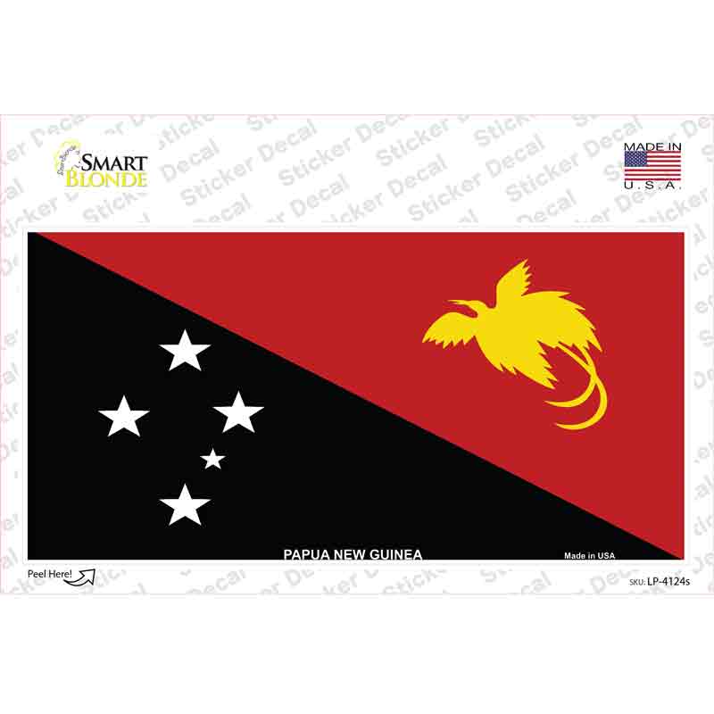 LP-4124s-M Papua   Guinea Flag Novelty Sticker Decal - Medium