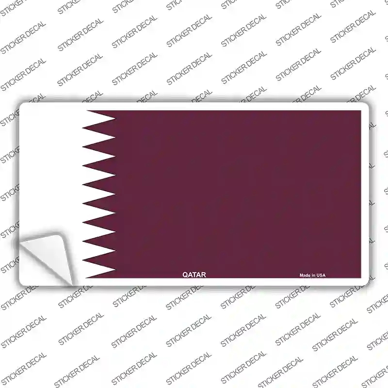 LP-4128s-L Qatar Flag Novelty Sticker Decal - Large