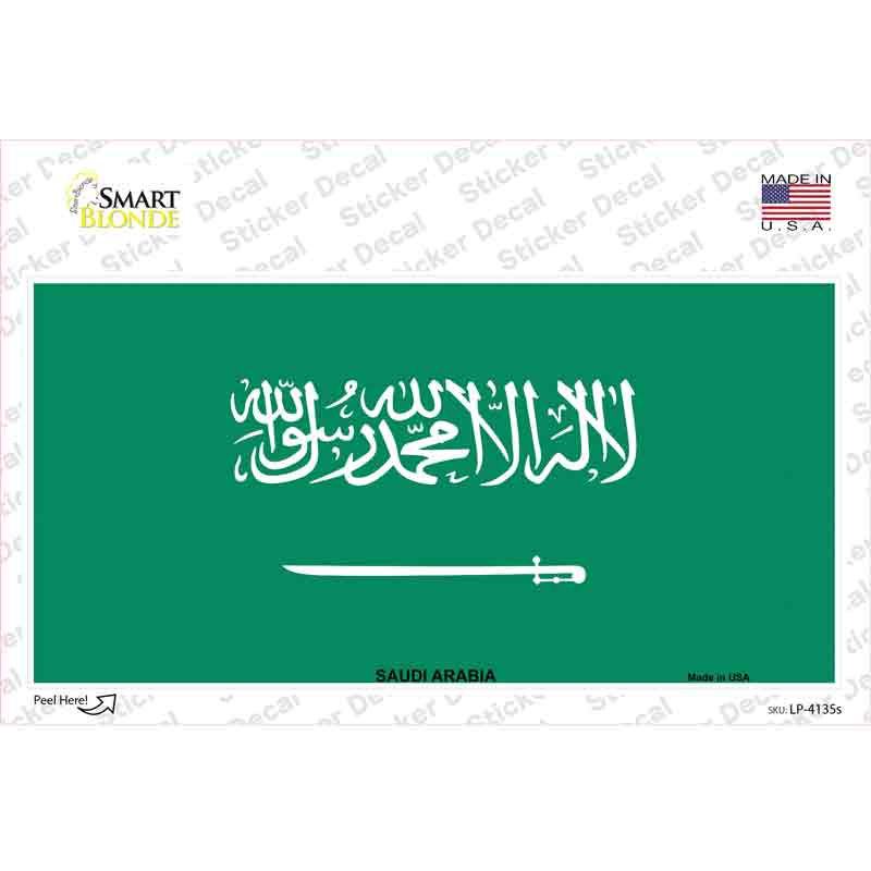 LP-4135s-M Saudi Arabia Flag Novelty Sticker Decal - Medium