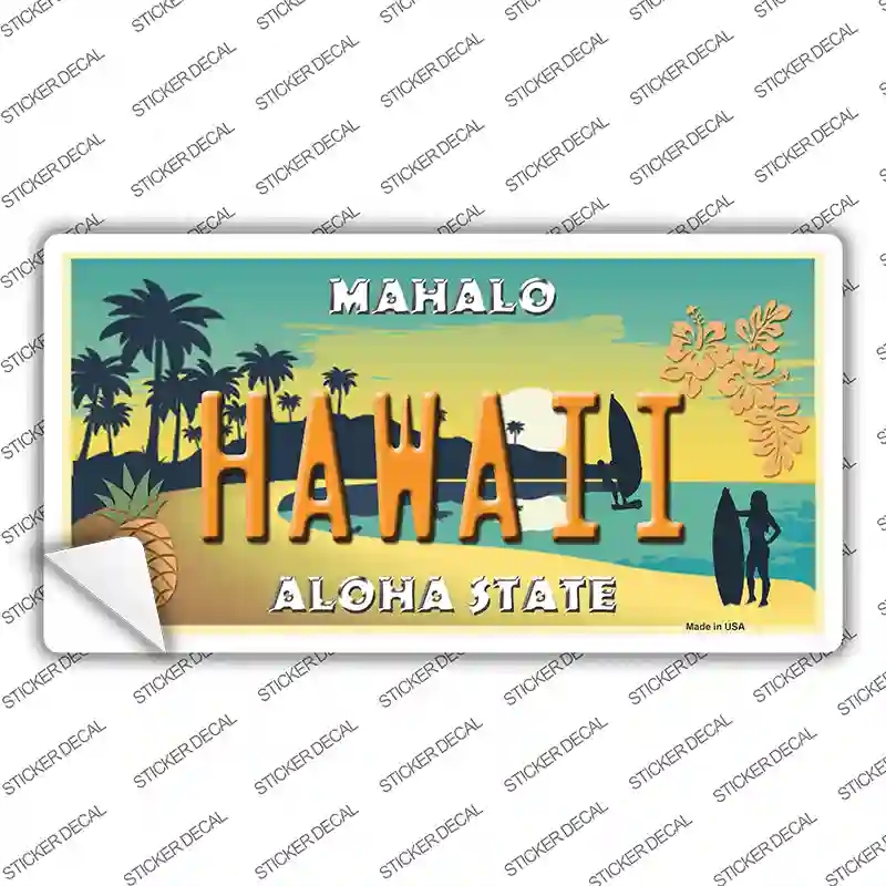 LP-7840s-S Hawaii Pineapple Novelty Sticker Decal - Small