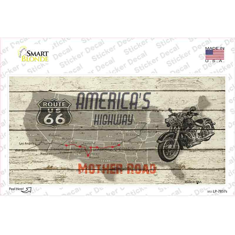 LP-7857s-M Americas Highway Route 66 Novelty Sticker Decal - Medium