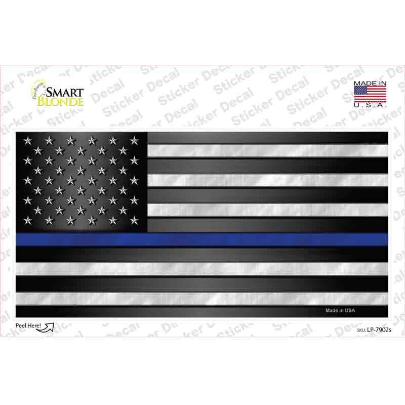 LP-7902s-M American Flag Thin Blue Line Flag Novelty Sticker Decal - Medium