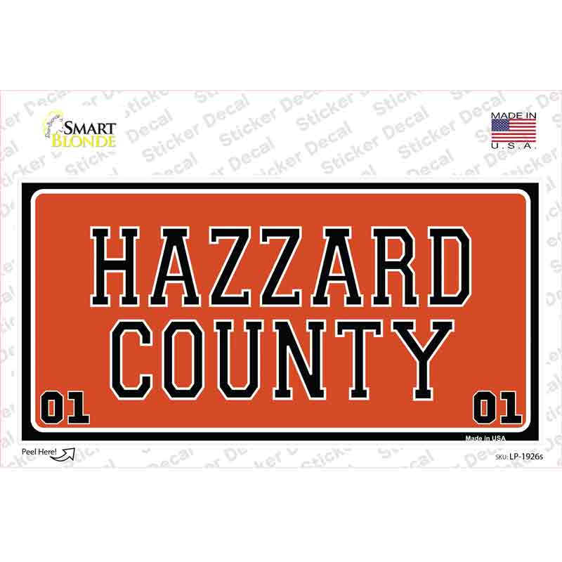 LP-1926s-M Hazard County Novelty Sticker Decal - Medium