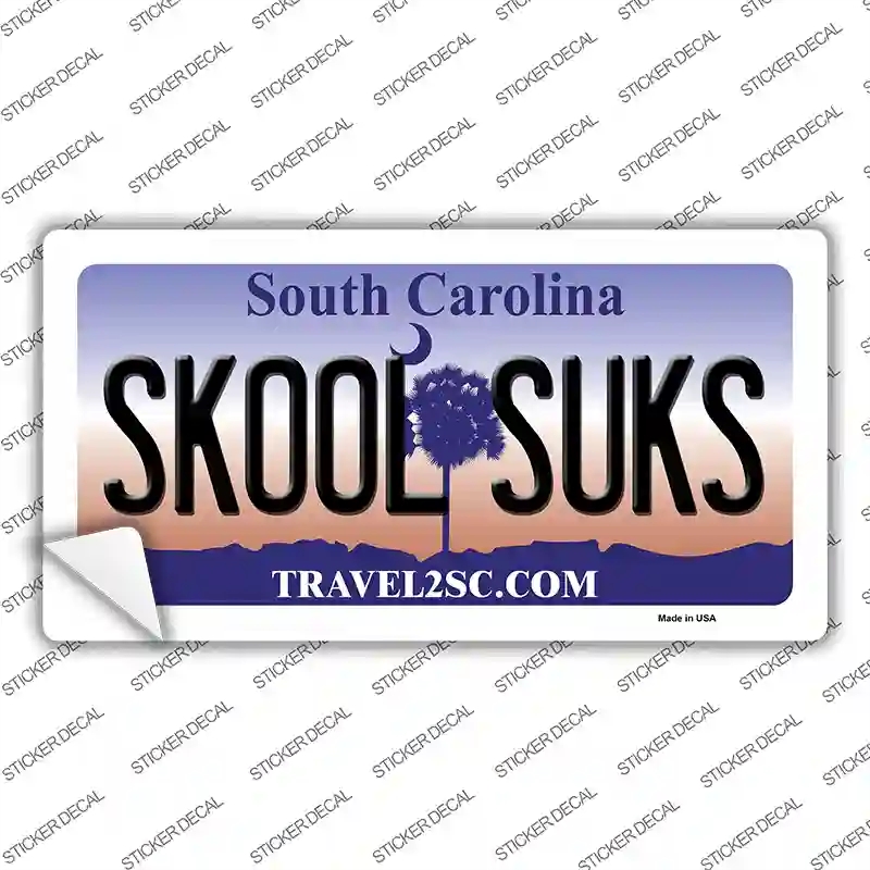 LP-6292s-L Skool Suks South Carolina Novelty Sticker Decal - Large