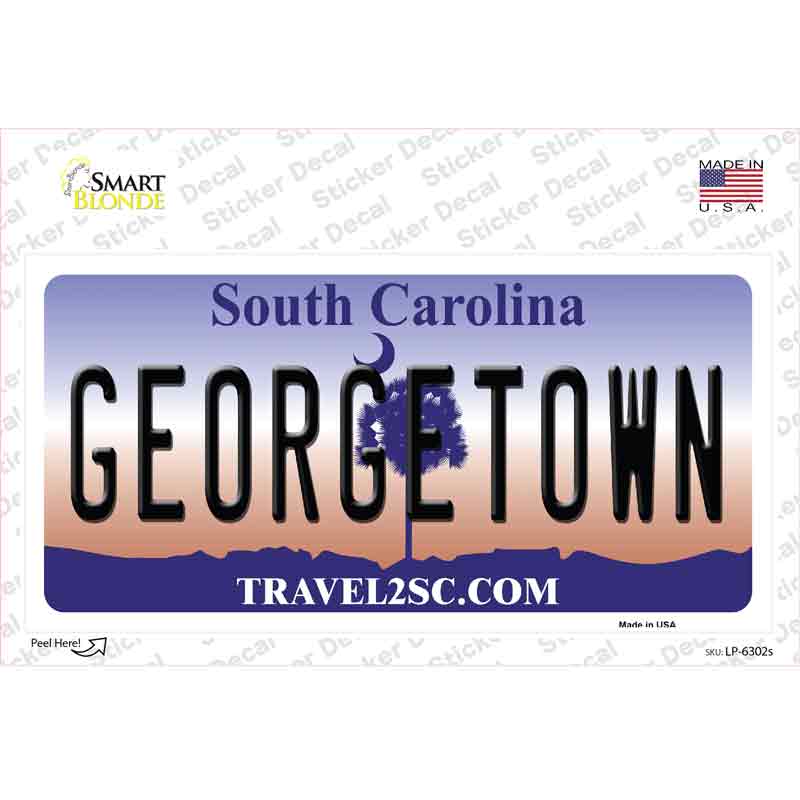 LP-6302s-M Georgetown South Carolina Novelty Sticker Decal - Medium