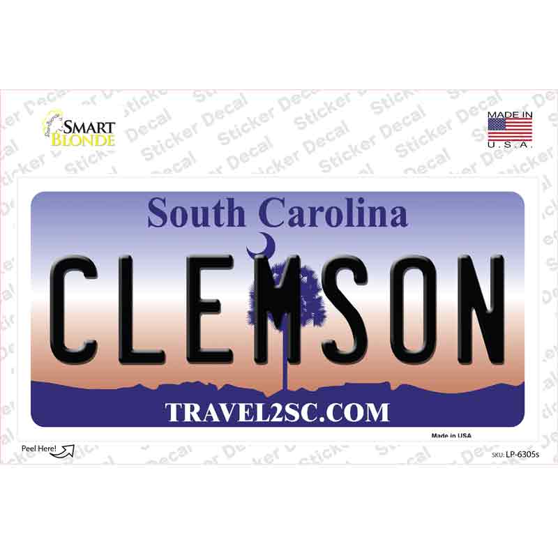 LP-6305s-M Clemson South Carolina Novelty Sticker Decal - Medium